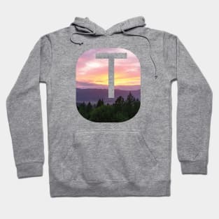 Initial T Sunset Photograph Hoodie